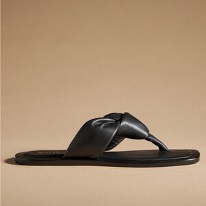Anthropologie Maeve Puffy Knotted Sandals Black 8M